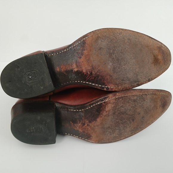 Dan Post Men\'s Marlboro Cowboy Western Leather Boots Size 9.5D Vintage